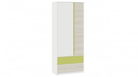 Шкаф для одежды комбинированный «Сканди» Дуб Гарден/Белый/Зеленый в Ленске - lensk.katalogmebeli.com | фото