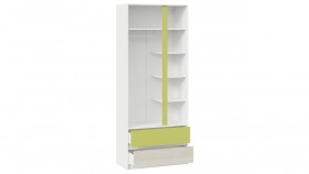 Шкаф для одежды комбинированный «Сканди» Дуб Гарден/Белый/Зеленый в Ленске - lensk.katalogmebeli.com | фото 3