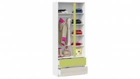 Шкаф для одежды комбинированный «Сканди» Дуб Гарден/Белый/Зеленый в Ленске - lensk.katalogmebeli.com | фото 4