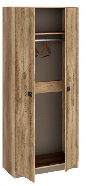 Шкаф для одежды «Пилигрим» (Дуб Каньон светлый, Фон серый) в Ленске - lensk.katalogmebeli.com | фото 2
