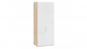 Шкаф для одежды с 2 глухими дверями «Эмбер» Яблоня Беллуно/Белый глянец в Ленске - lensk.katalogmebeli.com | фото 1