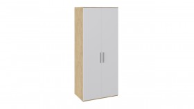 Шкаф для одежды с 2-мя глухими дверями «Квадро» (Бунратти/Белый глянец) в Ленске - lensk.katalogmebeli.com | фото 2
