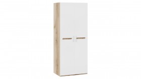 Шкаф для одежды с 2-мя дверями «Фьюжн» Дуб Делано/Белый глянец в Ленске - lensk.katalogmebeli.com | фото