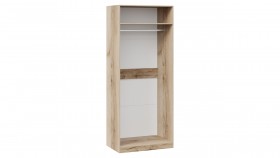 Шкаф для одежды с 2-мя дверями «Фьюжн» Дуб Делано/Белый глянец в Ленске - lensk.katalogmebeli.com | фото 3