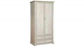 Шкаф для одежды "Сохо" (бетон пайн белый/2 ящика/зеркало) в Ленске - lensk.katalogmebeli.com | фото 2
