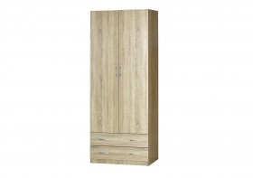 Шкаф для платья и белья 2-х дверный без зеркала Дуб Сонома в Ленске - lensk.katalogmebeli.com | фото