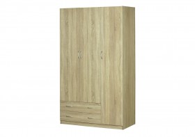 Шкаф для платья и белья 3-х дверный без зеркала Дуб Сонома в Ленске - lensk.katalogmebeli.com | фото 1