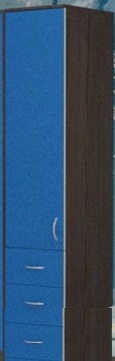 Шкаф-пенал №2 (закрытый) Бодего темный/Голубой в Ленске - lensk.katalogmebeli.com | фото