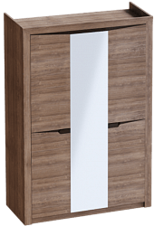 Шкаф трехдверный Соренто Дуб стирлинг/Кофе структурный матовый в Ленске - lensk.katalogmebeli.com | фото 1