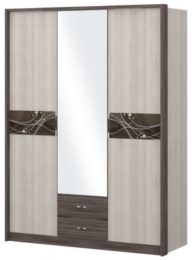 Шкаф трехстворчаты с зеркалом Шк68.1 Николь в Ленске - lensk.katalogmebeli.com | фото 1