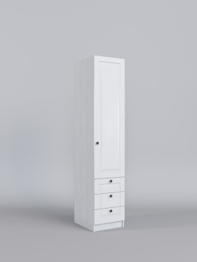 Шкаф угловой (секция с ящиками) Классика (Белый/корпус Выбеленное дерево) в Ленске - lensk.katalogmebeli.com | фото