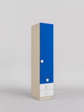 Шкаф угловой (секция с ящиками) Скай люкс (Синий/Белый/корпус Клен) в Ленске - lensk.katalogmebeli.com | фото
