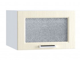 Шкаф верхний горизонтальный со стеклом 510, ШВГС 510 (Клен крем/корпус белый) в Ленске - lensk.katalogmebeli.com | фото