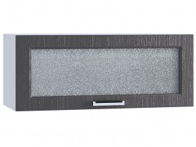 Шкаф верхний горизонтальный со стеклом 800, ШВГС 800 (Клен серый/корпус белый) в Ленске - lensk.katalogmebeli.com | фото
