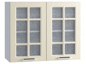 Шкаф верхний со стеклом 800, ШВС 800 (Клен кремовый/корпус белый) в Ленске - lensk.katalogmebeli.com | фото