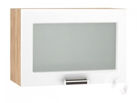 Шкаф верхний со стеклом Прага ШВГС 609 (Белое дерево/корпус дуб крафт золотой) в Ленске - lensk.katalogmebeli.com | фото