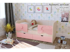 Соня Кровать детская 2 ящика 1.6 Розовый глянец в Ленске - lensk.katalogmebeli.com | фото 1