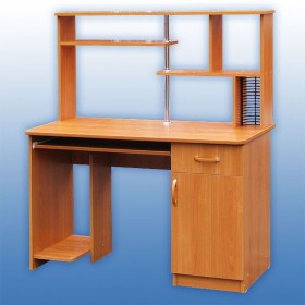 Компьютерный стол 1 с надстройкой (Венге/Дуб выбеленный) в Ленске - lensk.katalogmebeli.com | фото 3