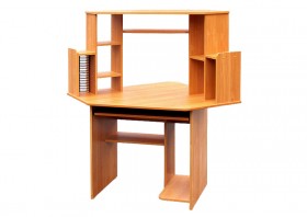 Угловой компьютерный стол (Вишня Оксфорд) в Ленске - lensk.katalogmebeli.com | фото