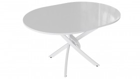 Стол обеденный «Diamond» Тип 3 (Белый муар/Белый глянец) в Ленске - lensk.katalogmebeli.com | фото 2