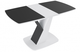 Стол обеденный «Гарда» Тип 1 (Белый/Стекло матовое черный графит) в Ленске - lensk.katalogmebeli.com | фото 5