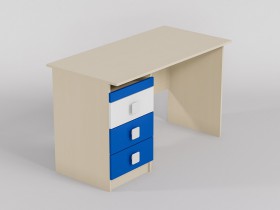 Стол (прямая столешница) Скай люкс (Синий/Белый/корпус Клен) в Ленске - lensk.katalogmebeli.com | фото 1