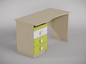 Стол (столешница с выемкой) Эппл (Зеленый/Белый/корпус Клен) в Ленске - lensk.katalogmebeli.com | фото