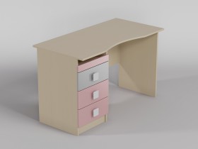 Стол (столешница с выемкой) Грэйси (Розовый/Серый/корпус Клен) в Ленске - lensk.katalogmebeli.com | фото