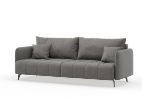 Валериан диван трёхместный прямой Стальной, ткань RICO FLEX 9292 в Ленске - lensk.katalogmebeli.com | фото 1