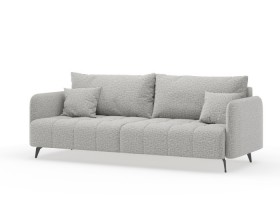 Валериан диван трёхместный прямой Светло-серый, ткань RICO FLEX 108 в Ленске - lensk.katalogmebeli.com | фото